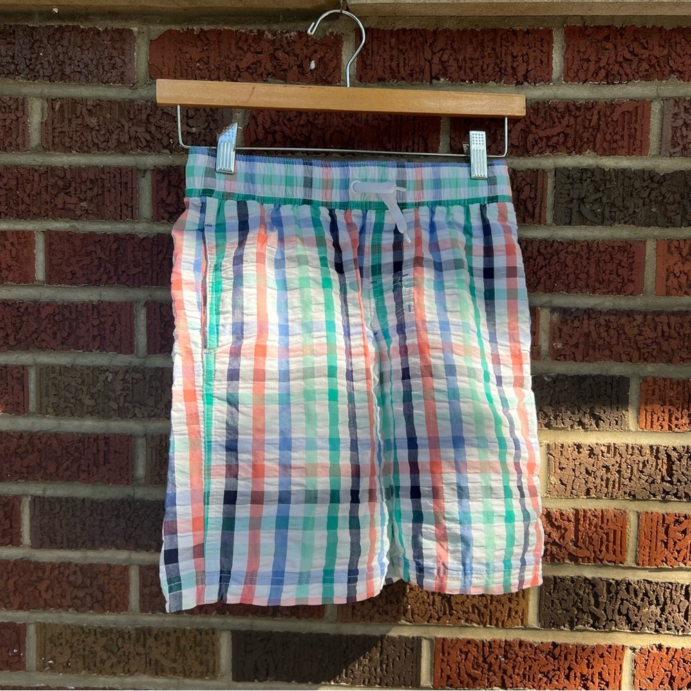 Cat & Jack Multicolored Plaid Swim Trunks